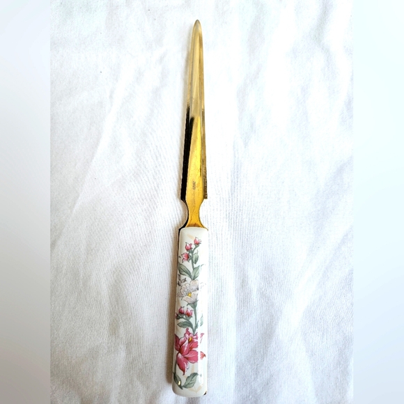 VTG Prima Otagiri Floral Porcelain Desk Tray, Letter Opener & Refillable Pen - Picture 7 of 9